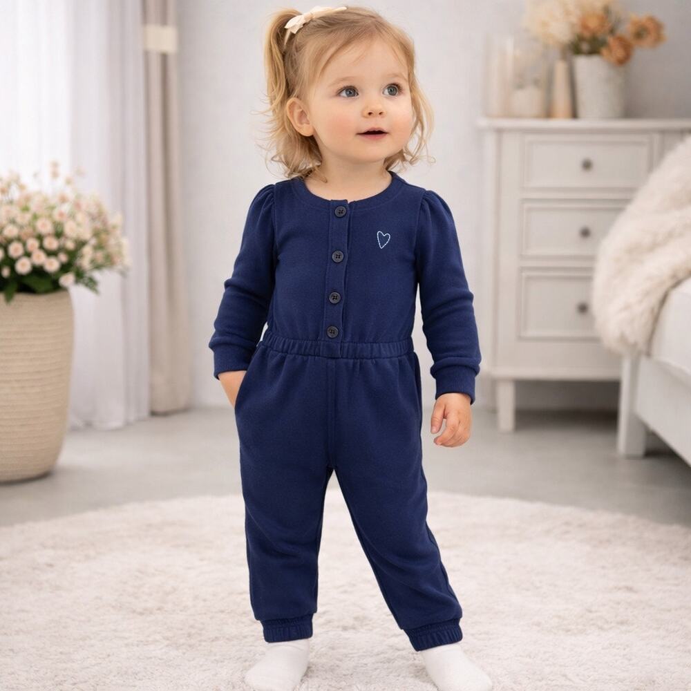 Crewcuts Navy French Terry Jumpsuit NWT Size 2 Girls Preppy Classic J.Crew Kids